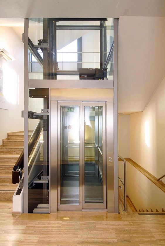 Thang máy tải hàng 500kg tích hợp thang máy gia đình